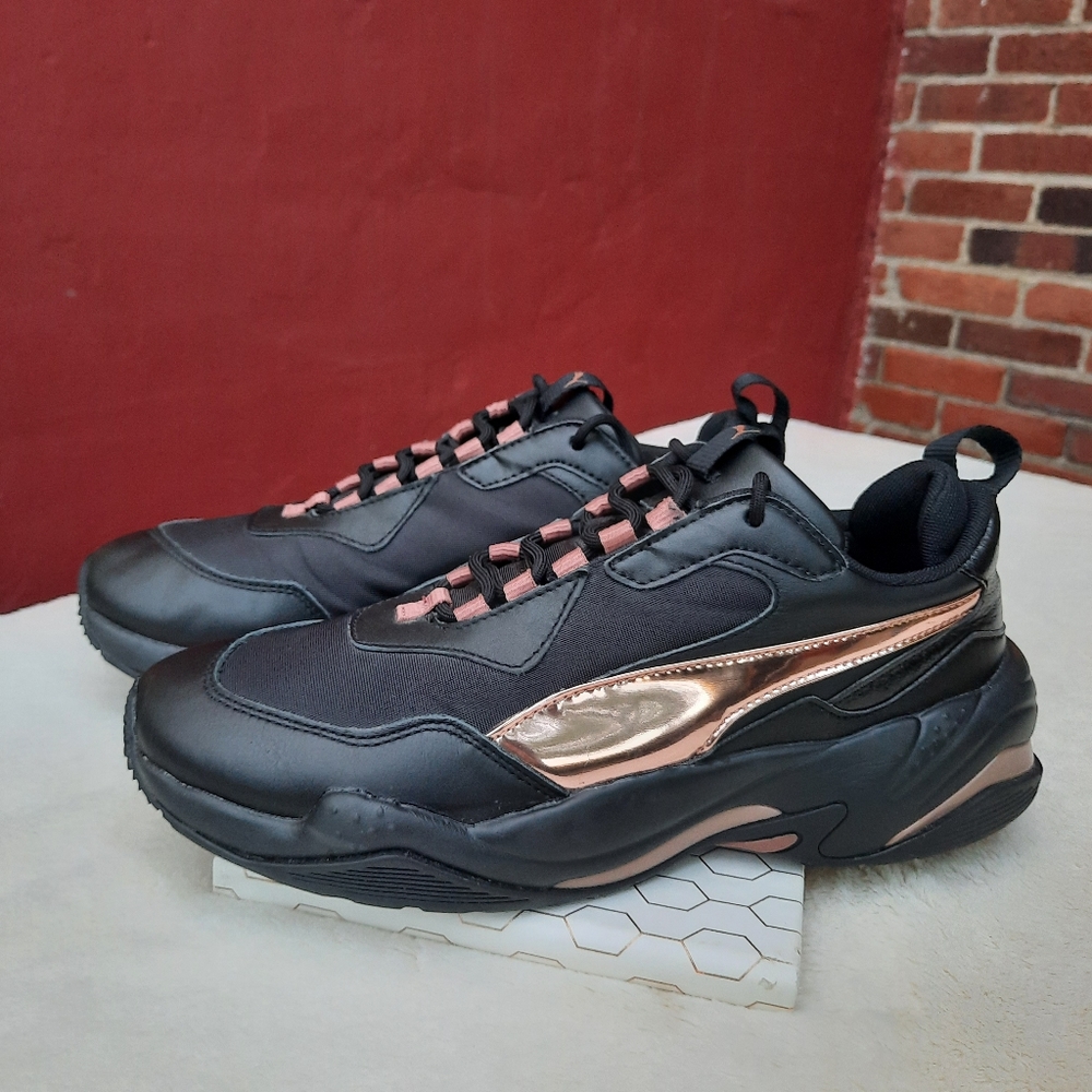 Puma Thunder Electric Metallic Sneakers Chunky Tennis Shoes Womens 11 Black Pink